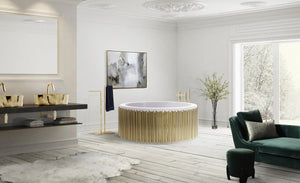 Symphony round polished brass- white Luxury Bathtub MV