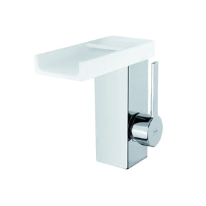 Single Handle Bathroom Sink Faucet Kala Balnea Chrome-White Grober