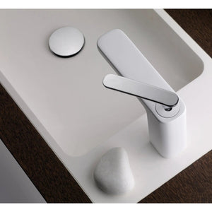 Single Handle Bathroom Sink Faucet Despertar White Grober