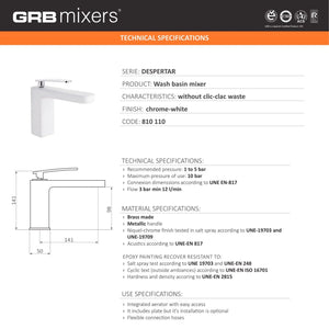 Single Handle Bathroom Sink Faucet Despertar White Grober