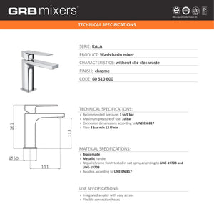 Single Handle Bathroom Sink Faucet Kala Chrome Grober