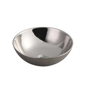 Brest silver bathroom vessel sink. Textured Porcelain.