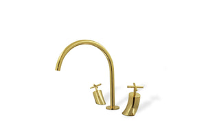 Nau widespread bathroom sink faucet. Polished gold MV