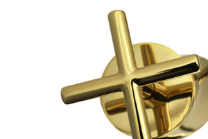 Nau widespread bathroom sink faucet. Polished gold MV