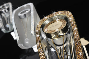 Niagara Glaciar Gold Luxury waterfall bathroom sink faucet with Swarovski crystals Marti 1921