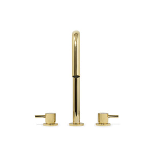 Origin widespread bathroom sink faucet. Polished gold MV