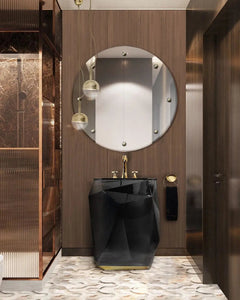 Diamond 27" black bathroom vanity. Black glossy MV