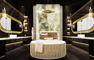 Symphony round polished brass- white Luxury Bathtub MV