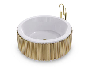 Symphony round polished brass- white Luxury Bathtub MV