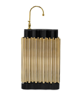 Symphony 63" single sink bathroom vanity. Black and gold. Luxury cabinet MV