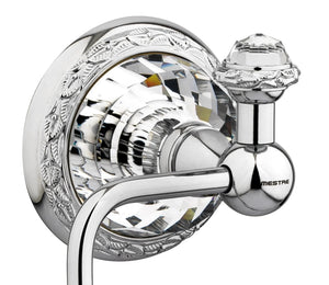 Strass Luxury chrome toilet paper holder with customized Swarovski crystals. Decorated plate Secret Bath