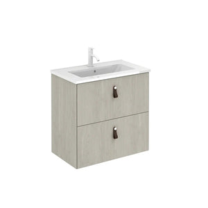 Lisa 24 inches wall mounted bathroom Vanity 2 drawers with ceramic sink console. Small bathroom vanity Roca Group
